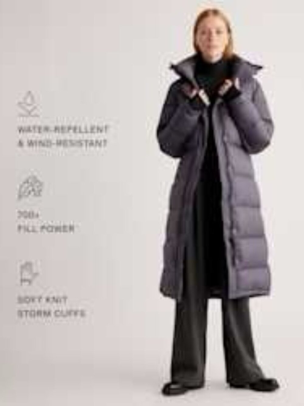 QUINCE PUFFER COAT...SMALL...NWOT...SLATE BLUE